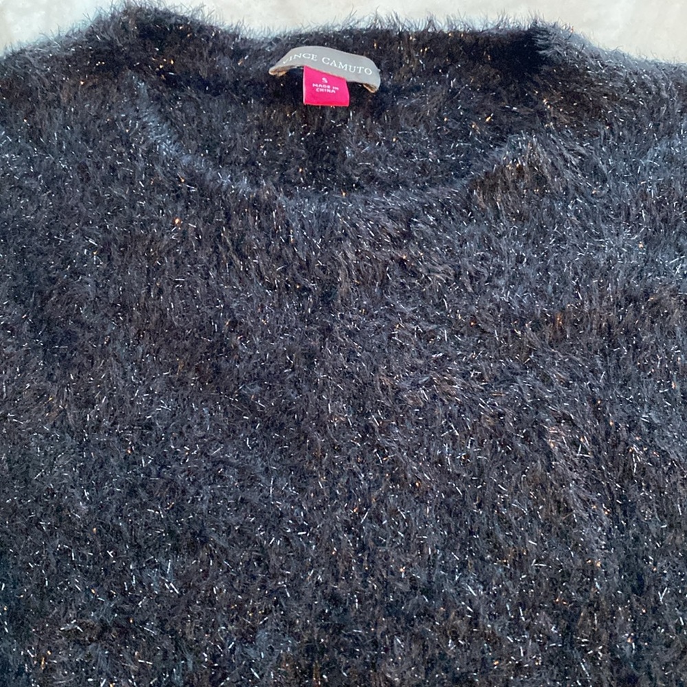 Vince Camuto Metallic Sweater in rich black